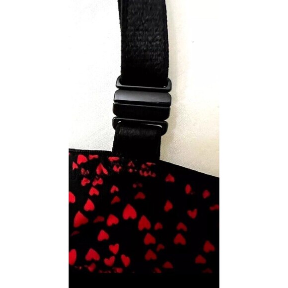 NWT Victorias Secret Push Up Bra Size 38DDD Black Red Hearts Convertible Straps - Picture 5 of 5
